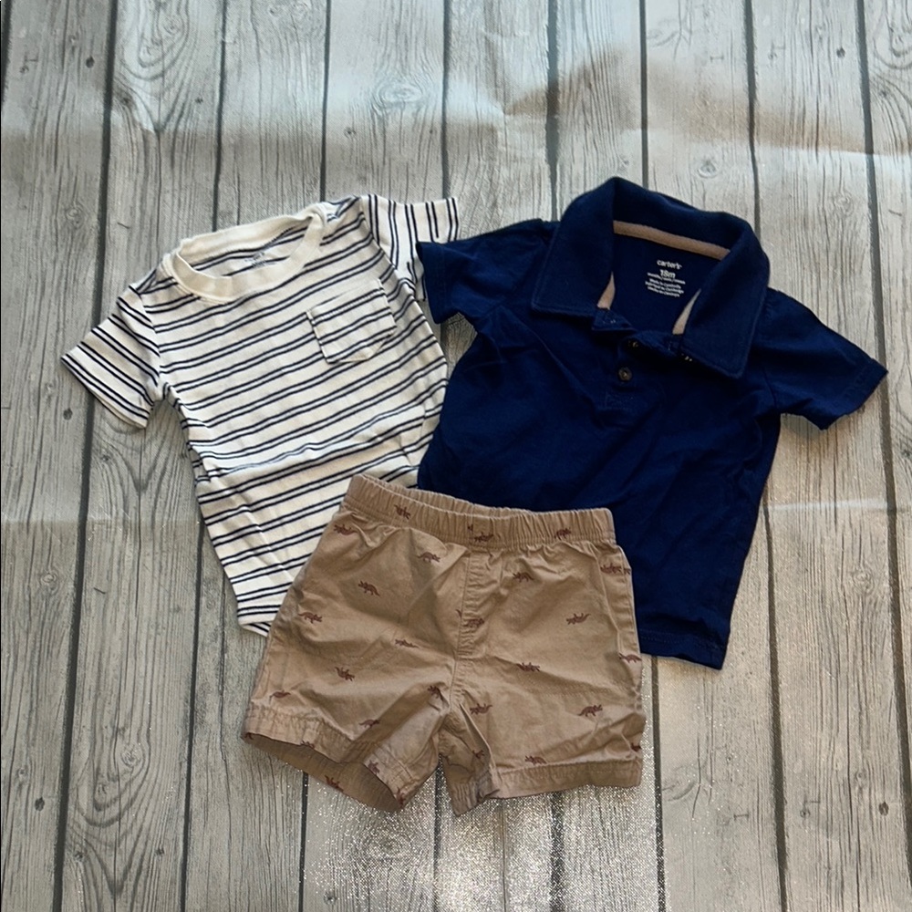 Carter’s 18mo Navy Blue Dino Polo Set